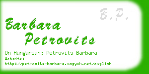 barbara petrovits business card